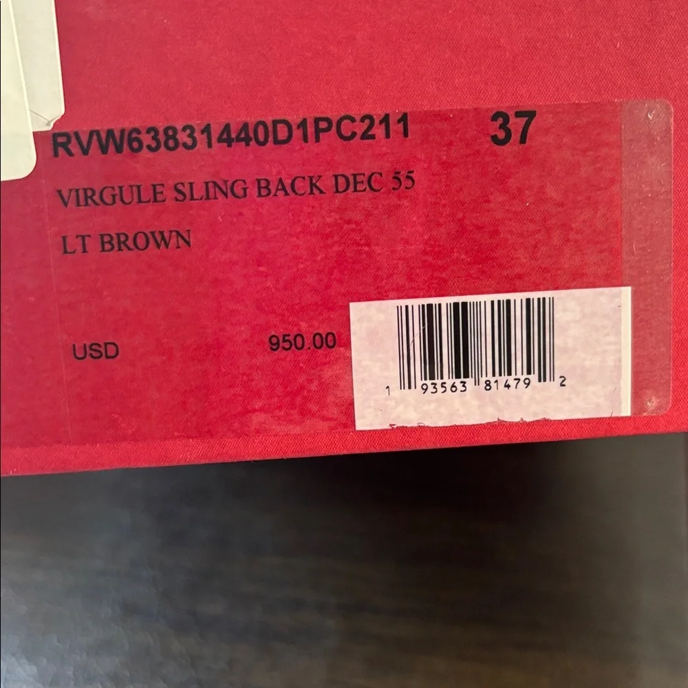 NWT Roger Vivier VIRGULE SLING BAK DEC 55 Shoes in Red Box sz37 - Picture 16 of 16